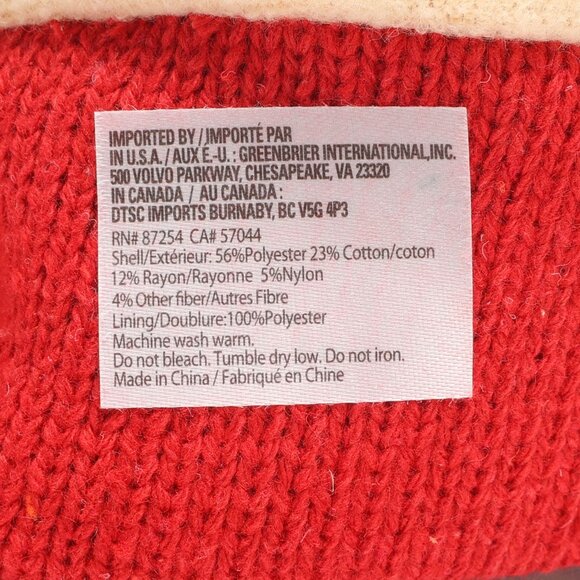 Chapeau Snowflake Winter Ski Beanie Hat Red White Fleece Lined W/Top Pom - Picture 5 of 9